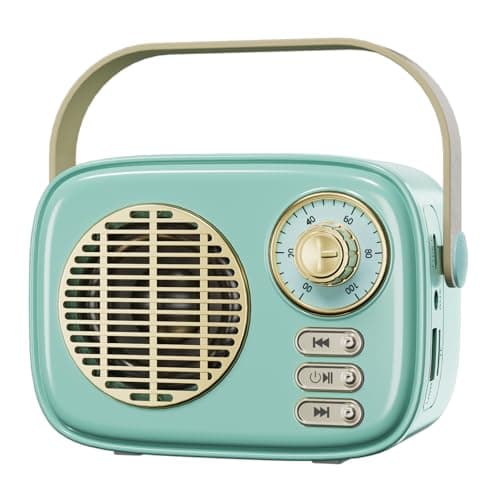 aipidmaga Retro Bluetooth Speaker,Vintage Decor,Mini Wireless Bluetooth Speaker,Gifts for Teenage Girls Women,Cute Portable Old Fashion Style for Kitchen Desk Bedroom Office Party (Blue)