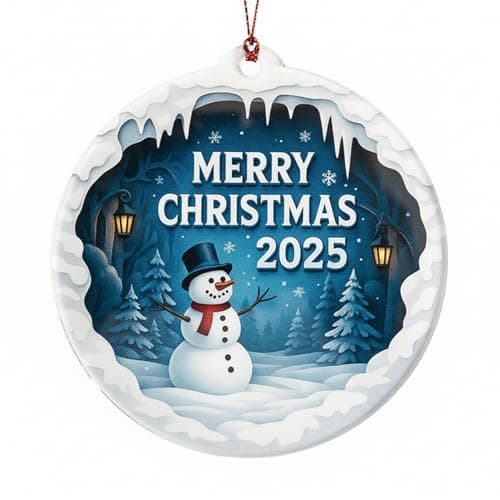 Snowman Ornaments for Christmas Tree, Christmas Ornaments 2025, Merry Christmas 2025 Decoration, Cute Snowman Christmas Ornament for Holiday Tree, Winter Wonderland Decor Gift for Family and Friends