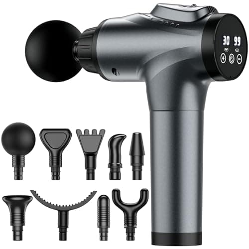 APHERMA Massage Gun, Muscle Massage Gun for Athletes Handheld Electric Deep Tissue Back Massager, Percussion Massage Device for Pain Relief with 30 Speed Levels 9 Heads pcs