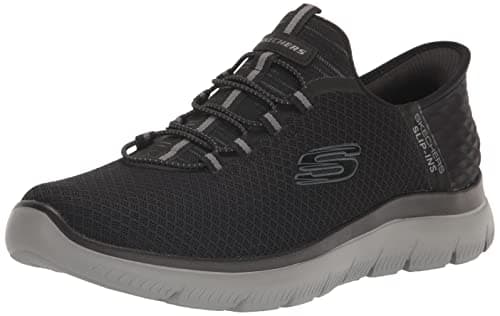 Skechers Men's Summits High Range Hands Free Slip-in Sneaker, Black/Charcoal, 9.5