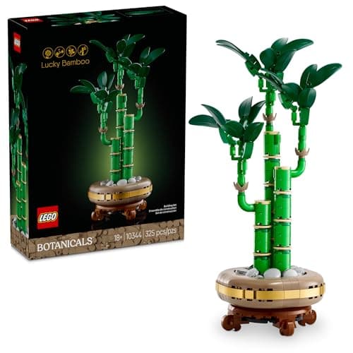 LEGO Botanicals Lucky Bamboo Building Set - Artificial Plant for Indoor Home Décor, Adults Ages 18+ - Fake Plant Decoration for Table, Desk, Office - Gift for Valentines Day - 10344