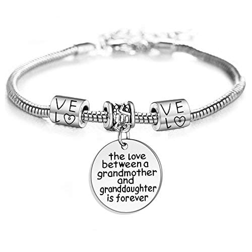 YEEQIN Grandmother Gift Grandma Bracelet Granddaughter Gift Bracelet Love between a Grandmother and Granddaughter is Forever