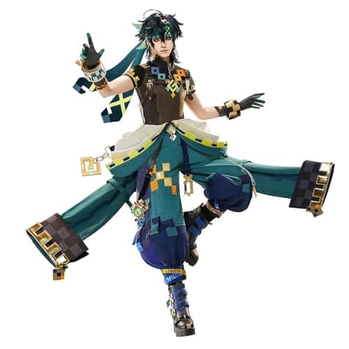 KIRA KIRA Genshin Kinich Cosplay Costumes Doki-SR Game Genshin Impact Natlan Kinich Costume Outfits for Halloween (XL)