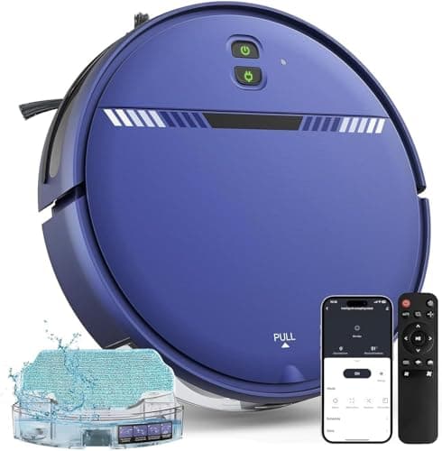 XIEBro Life Robot Vacuum and Mop Combo, Robotic Vacuum Cleaner 2 in 1 with WiFi/App/Voice, Schedule, Water Tank and Dustbin, Self-Charging, Slim, Ideal for Hard Floor, Pet Hair, Carpet