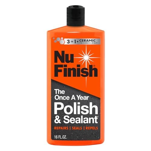 Nu Finish Once a Year Polish and Sealant, Car Polish and Paint Sealant with 3-in-1 Ceramic Technology to Repair, Seal and Repel, 16 fl oz Bottle