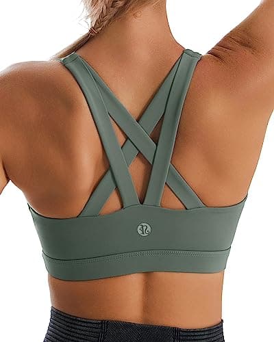 Running Girl Padded Sports Bra with Removable Cups and Criss-Cross Back - Medium Support For Women