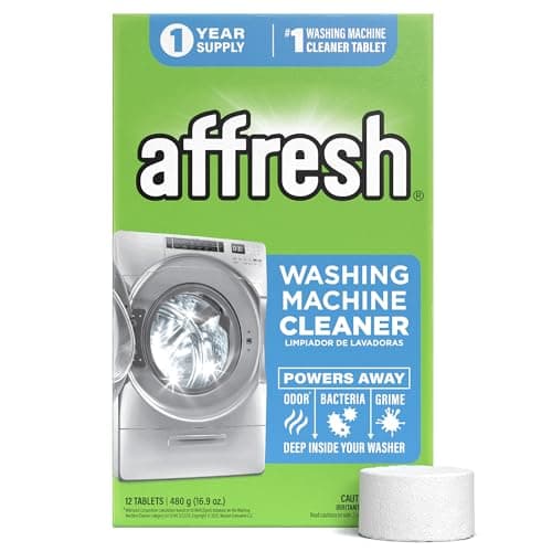 Affresh Washing Machine Cleaner, Helps Power Away Odor Causing Bacteria & Grime Deep Inside Pump, Valve & Hoses, 12 Time Release Tablets, 1 Year Supply