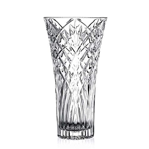 Vase 12" Flower Vases, Tall Crystal Vase, Clear Lead-Free Glass Vase for Flowers, Large Glass Vases for Living Room, Dining Table Centerpieces Decor