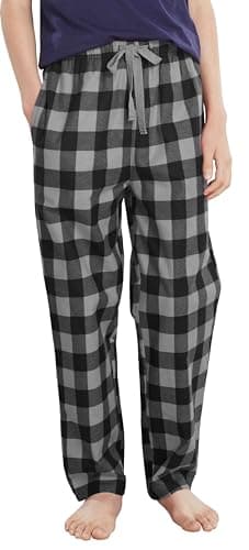 HiddenValor Big Boys Cotton Pajama Lounge Pants (Black/Grey, L)