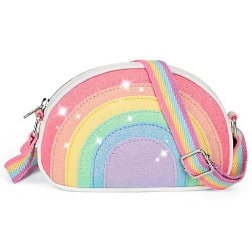 cotmcor Toddler Purse Christmas Gifts for Girl: 2 3 4 5 6 7 8 Year Old Girl Gift Little Kids Purses, Birthday Gifts for 2-8 Girls, Cute Rainbow Crossbody Bag Adjustable Strap