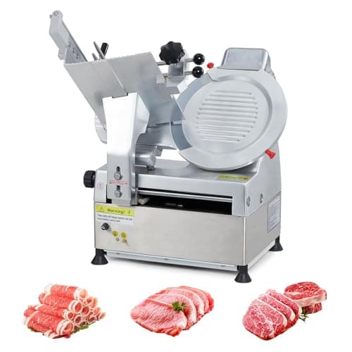 Commercial Meat Slicer Fully Automatic Low Noise, 550W Electric Meat Slicer with 12" Carbon Steel Blade, for Commercial Resturant Home Use