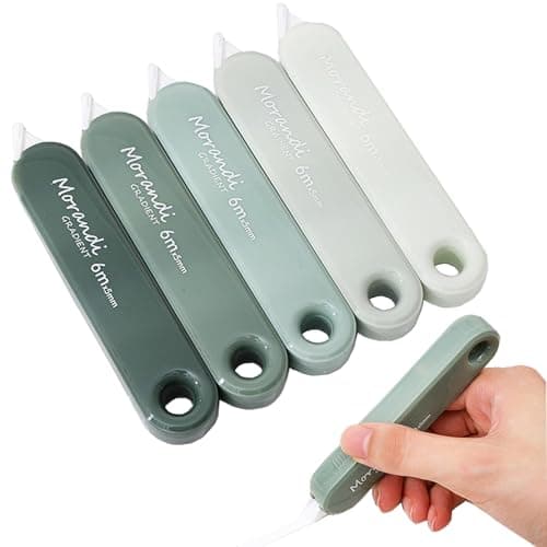 mebkmi Correction Tape, 5 PCS 98.4ft Length Corretion Tape, White Applicator Out for Instant Corrections Gradient Color Fast Dry White Correction Tape (Green)