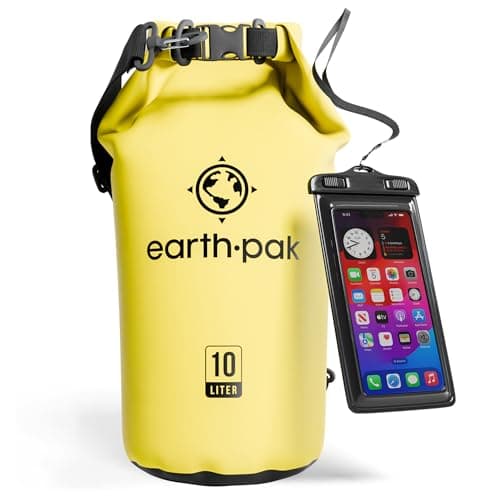 Earth Pak Waterproof Dry Bag - Roll Top Waterproof Backpack Sack Keeps Gear Dry for Kayak with Waterproof Phone Case