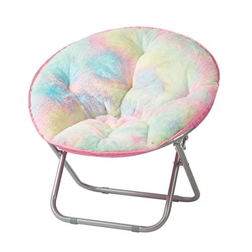 Heritage Kids Sorbet Dreams Rainbow Fur Saucer Chair, 23" Kids, Multi