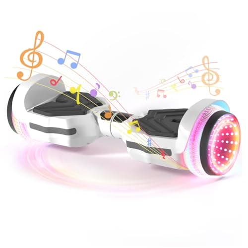 SIMATE Scooter, Colorful LED Light-Up Wheels, Bluetooth Speakers and APP, Dual 250W Motors, 8.5 mph Max Speed & 8.5 Miles Max Range, Gifts for Kids Adults Girls Boys