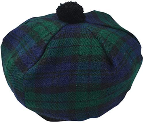 Scottish Kilt Tam O' Shanter Acrylic Wool Tammy Hat One Size Various Tartans (Black Watch Tartan)