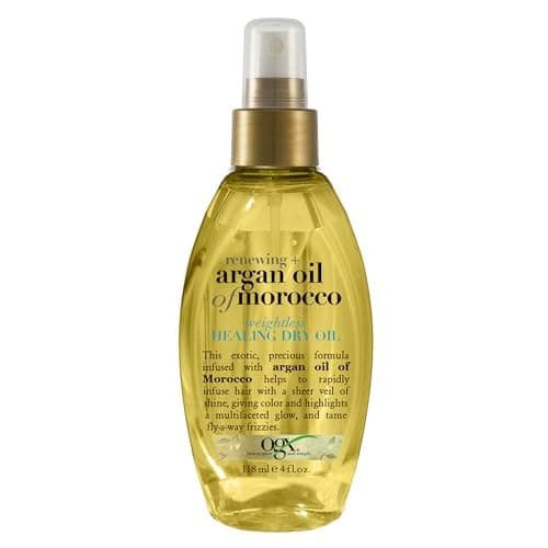 OGX Renewing + Argan Oil of Morocco Weightless Healing Dry Oil Spray, Argan Oil for Hair Care, Lightweight Mist for Split Ends, Frizz Control & Shine, Paraben & Sulfated-Surfactants Free, 4 fl oz