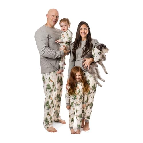 Burt's Bees Baby Unisex Baby Kids 2-Piece Family Jammies Matching Holiday Organic Cotton Pajamas, Christmas Tree Farm 2024, 12 Years