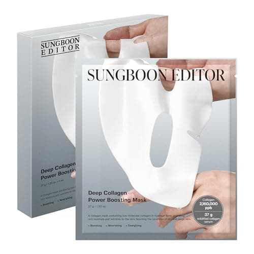 SUNGBOON EDITOR Deep Collagen Overnight mask 37gx4ea | Real Collagen 2,160,000PPB for Elasticity | TikTok Trend Items | Original Hydrating Collagen Face Mask | Korean Skin Care