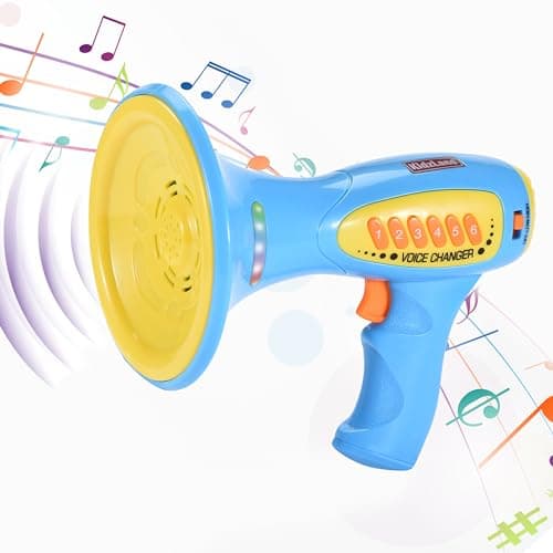 Kidzlane Voice Changer for Kids - Megaphone with LED Lights and 5 Sound Effects - Voice Changer Toy for Boys and Girls Age 5 and Up - Blue