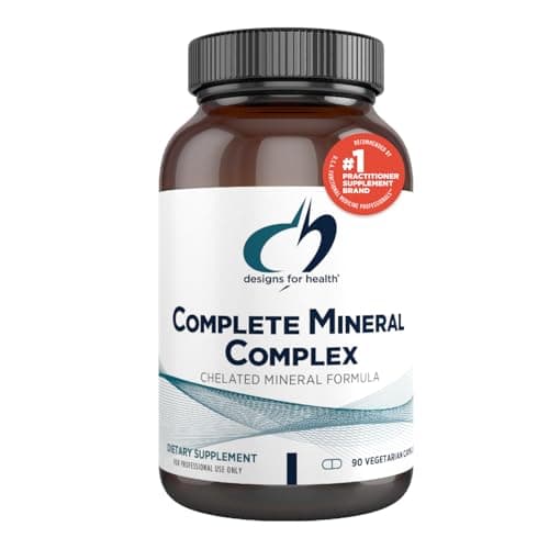 Designs for Health Complete Mineral Complex - Essential + Trace Minerals Supplement with Magnesium Malate, Chromium, Zinc + More - Iron-Free Multi Minerals Blend - Vegan + Gluten Free (90 Capsules)