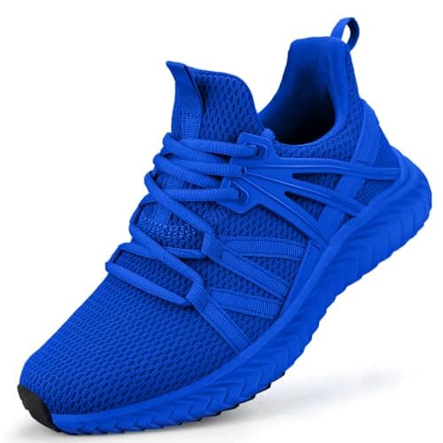 Abboos Women's Walking Shoes Memory Foam Comfortable Sports Shoes Gym Jogging Slip on Tennis Running Sneakers Sapphire Blue Size 5.5