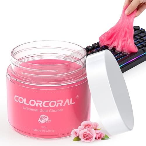 ColorCoral Universal Cleaning Gel Keyboard Dust Cleaner for Office Electronics Product,Cleaning Putty for Car Detailing Laptop Dusting Kit Computer Dust Remover,Computer Cleaning Accessories,Rose Pink