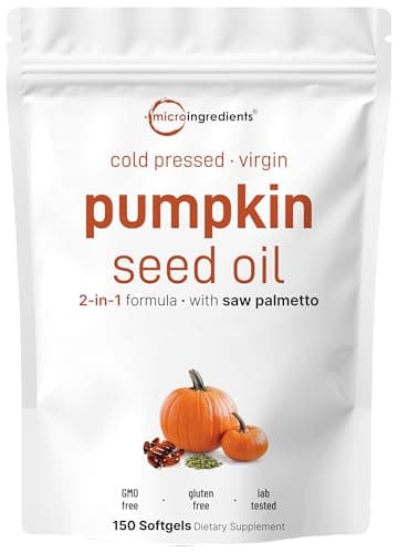 Micro Ingredients Pumpkin Seed Oil with Saw Palmetto, 150 Softgels | Cold Pressed, Pure Virgin Oil, Essential Fatty Acids, & Phytosterols | Non-GMO