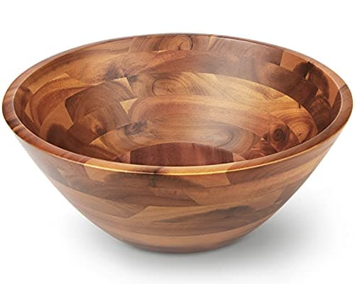 AIDEA Acacia Wood Serving Bowl for Fruits or Salads, 11" Diameter x 4.5" Height, Wooden Single Salad Bowl