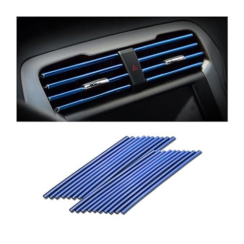 Osilly 20 Pcs Car Air Conditioner Outlet Decoration Strip, Decorative Trim for Auto Air Vent Outlet, Waterproof Automotive Interior Decors for Men Women, Universal for Most Vehicles (Blue)