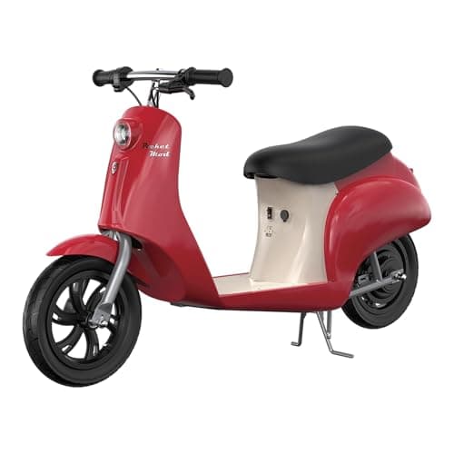Razor Electric Retro Scooter for Ages 8+, 170 lb Max Weight, Red, w/ 250W Motor, 12” Tires & 24V Battery, Up to 15 MPH, Pocket Mod – Lightweight Ride On Motorcycle Bike for Young and Teen Riders