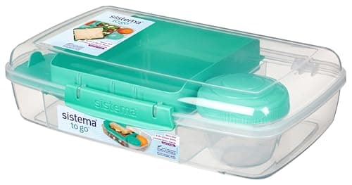 Sistema To Go Collection Large Bento Box Plastic Lunch and Food Storage Container