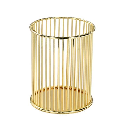 Gold Metal Pen Holder for Desk, Makeup Brushes Cup, Pencil Holders, Office&Home Organizer