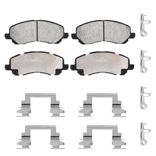 Front Ceramic Brake Pads Set Fit for Jeep Compass Patriot 07-17, for Dodge Avenger Caliber 07-14, for Stratus 01-05, for Chrysler 200 11-14, for Sebring 04-10, for Mitsubishi Eclipse/Galant/Lancer/RVR