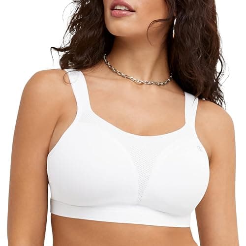 Champion womens Spot Comfort Full Support Sports Bra, White, 34DD US