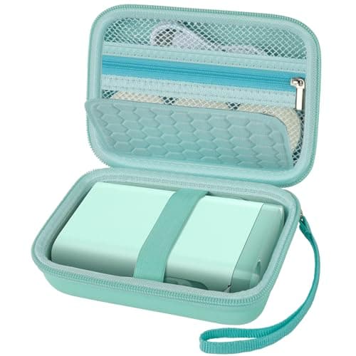 Comecase Case Compatible with Nelko P21/ for Phomemo D30 D35 Label Maker Machine, for JADENS D11/ for SUPVAN Mini Labeler Sticker, Labler Maker Storage for Tape&Accessories - Green