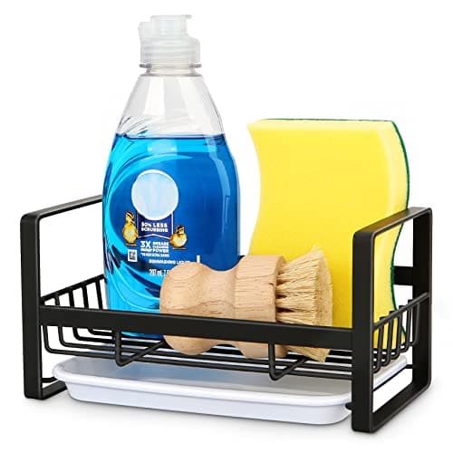 SHFKS Kitchen Sink Caddy, Sponge Holder for Kitchen Sink,Kitchen Sink Organizer,Kitchen Sponge Holder,Dish Sponger Holder,Dish Soap Holder Black