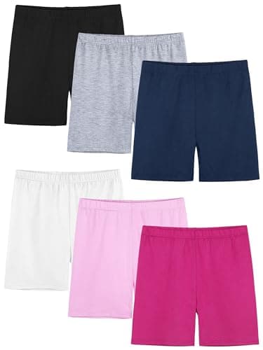 FEOEOR 6 Pack Girls Bike Shorts Cartwheel Toddler Biker Under Dress Dance Multi-Color Kids Shorts Girls Clothes Mixed Color A 5-6Y