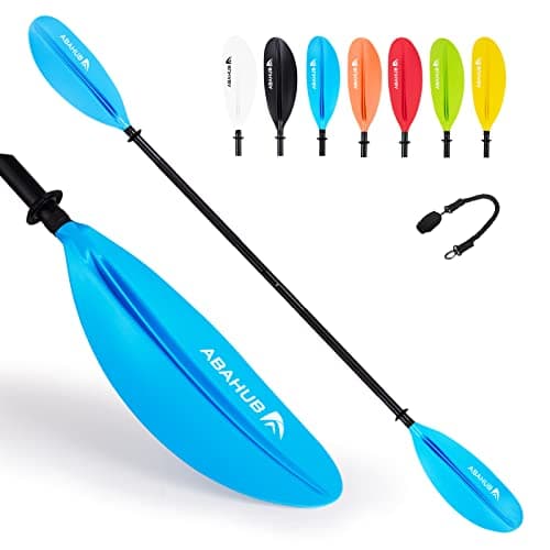 Abahub 1 x Kayak Paddles, 90.5 Inches Kayaking Oars for Boating, Canoeing with Extra Paddle Leash, Aluminum Alloy Shaft Blue Plastic Blades