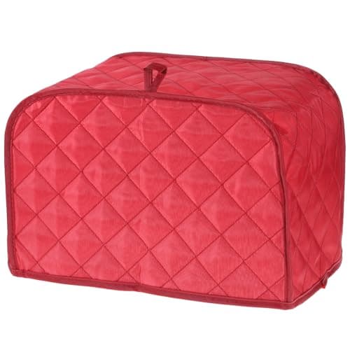 Giantree Toaster Cover 2 Slice, Universal Size Toasters Dusts Covers, Cotton and Linen Quilted Toaster Covers Toasters Dust Cover for Small Kitchen Appliances (Red)