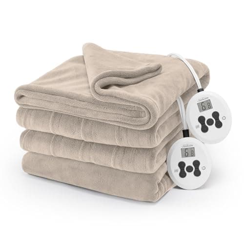 Sunbeam Royal Luxe Mushroom Heated Blanket - King