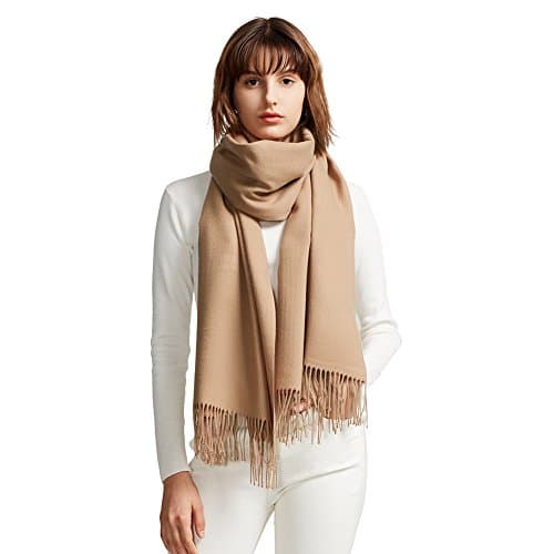 maamgic Women's Scarf Pashmina Shawls and Wraps for Evening Dresses Travel Office Winter Wedding Cashmere Feel Large Scarves Camel/Tan