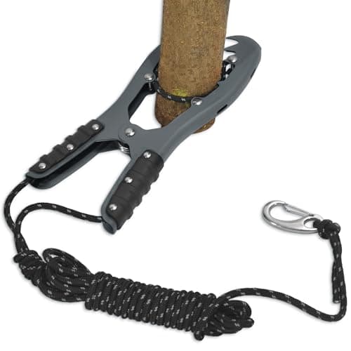 Antidious Kayak Brush Gripper, Kayak Anchor Grip with 16.4ft Paracord and Snap Hook to Anchor Float, Canoe, Boat for Fishing Boating Camping (1PACK, Gray)
