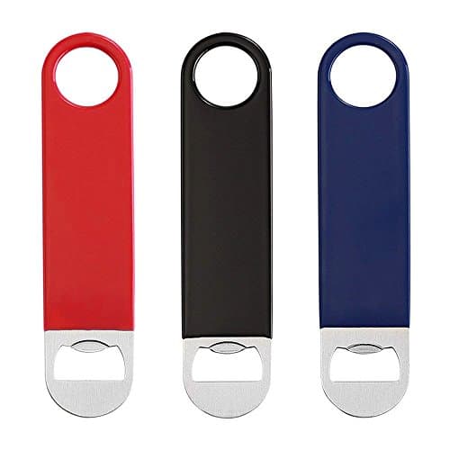 KTOJOY 3 Pack Bottle Openers,Beer Bottle Openers, Speed Openers, Stainless Steel Flat Bottle Opener with Exquisite Packaging, for Kitchen, Bar or Restaurant 7 inches Red, Black, Blue