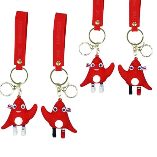 Olympic Mascot Keychains 2024 New Paris Mascot Key Chain Mascot Sports Themed Pendant (4 Pcs)