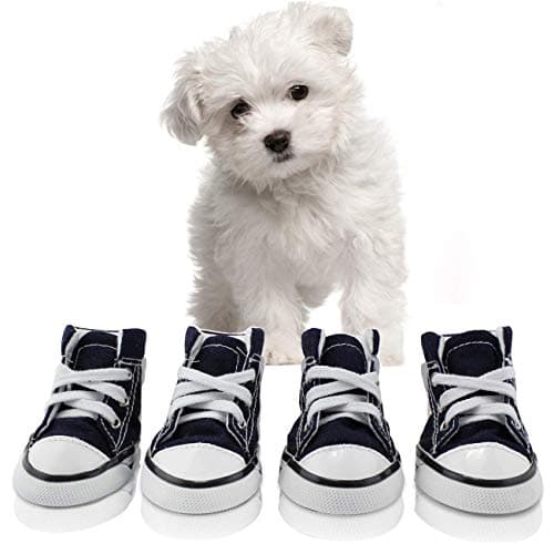 abcGoodefg Pet Dog Shoes Puppy Canvas Sport Sneaker Boots, Outdoor Nonslip Causal Shoes, Rubber Sole Soft Cotton Inner Fabric Shose for Snall Dog #2(1.331.73), Dark Blue