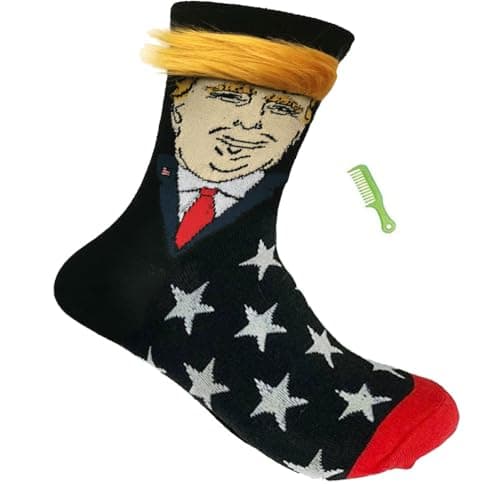 HUAMOO Funny Socks, Trump Socks Trump 2024 Socks Novelty Trump Merchandise, Cotton Socks for Men Women Vote for Trump (03)