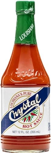 Crystal Louisiana's Pure Hot Sauce, 12 Ounce, Aged Cayenne Peppers, Medium Heat, Flavor Gumbo to Bloody Mary's (Amazon Exclusive Recipe Card Included)