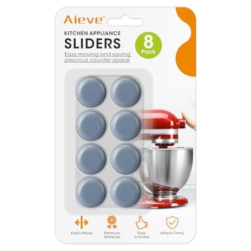 Aieve Appliance Sliders, 8 Pcs Small Appliance Slider for Countertop, Self Adhesive Home Finds Caster Wheels Rollers, Kitchen Must Have Gadgets for Stand Mixers, Coffee Makers, Air Fryers