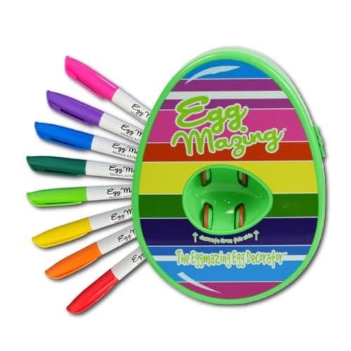 The Eggmazing Egg Decorator Easter Egg Decorator Kit - Arts and Crafts Set - Includes Egg Decorating Spinner and 8 Colorful Quick Drying Markers |Ages 3 and Up (Spring Green)